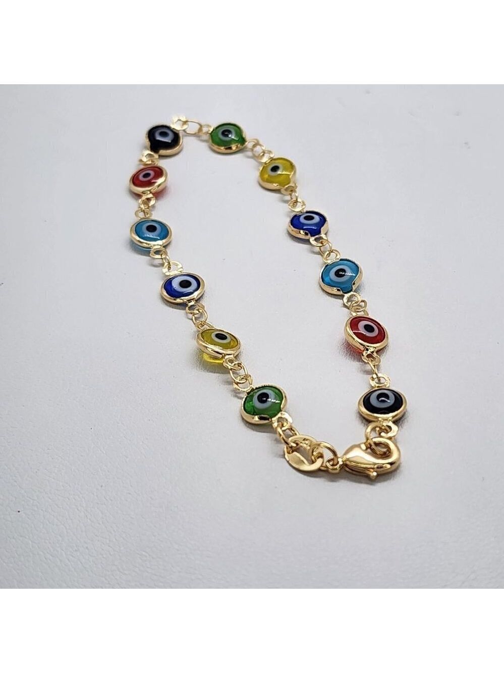 Brand New Brazilian 18k Gold Filled Multi Color Evil Eye Bracelet - Picture 5 of 5